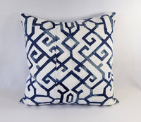 Regal Blue Pillow Cover Geometric Lines Pillow