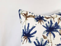 Regal Blue Pillow Cover Floral Pillow